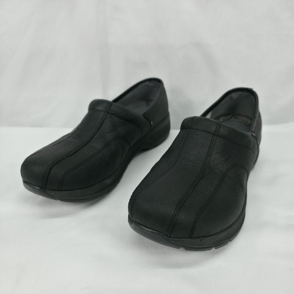 Dansko Mens Balance Slip Resistant Work Shoes Black Leather Loafers Size 41 8